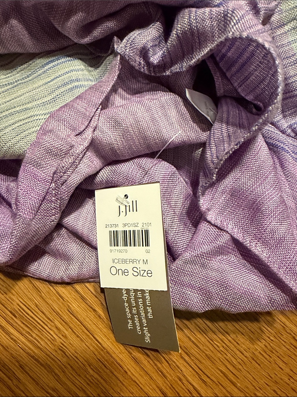 J.Jill infinity NWT purple scarf ice berry